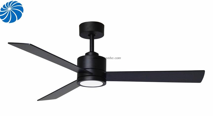 52 inch simple Nordic style black plywood ceiling fan