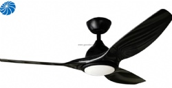 black ceiling fan with light