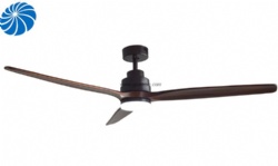 Solid wood blade ceiling fan with light