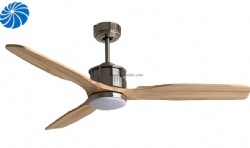 Simple 3 solid wood blade ceiling fan with light