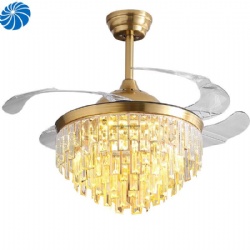 luxury crystal invisible ceiling fan